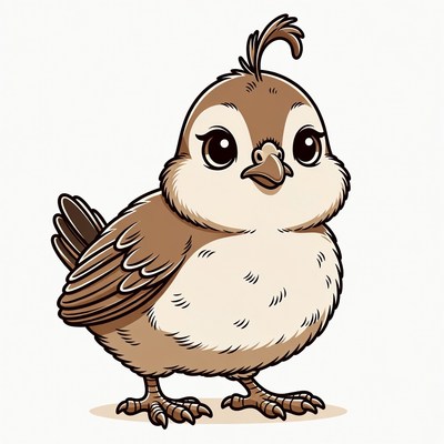 Cute Cartoon Quail Chick