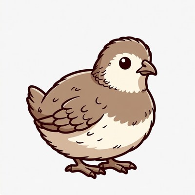 Cute Cartoon Quail Chick