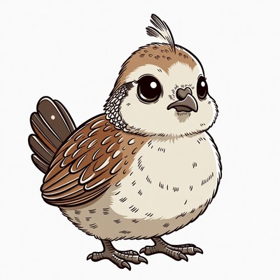 Cute Quail Chick Illustration