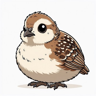 Cute chubby sparrow bird illustration
