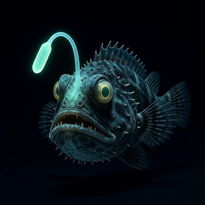 Anglerfish with glowing lure