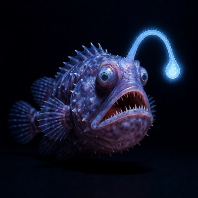 Anglerfish with glowing lure