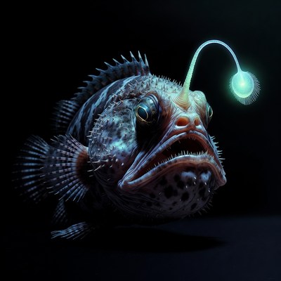 Anglerfish with glowing lure