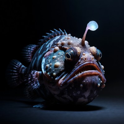 Anglerfish with glowing lure