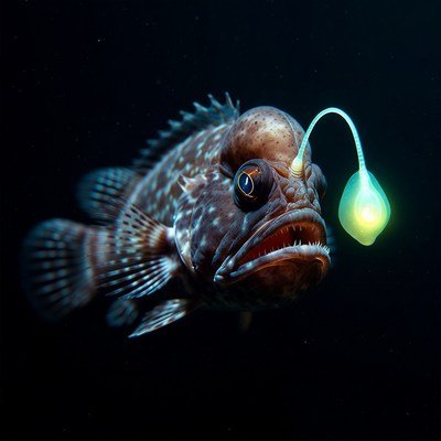 Anglerfish with glowing lure