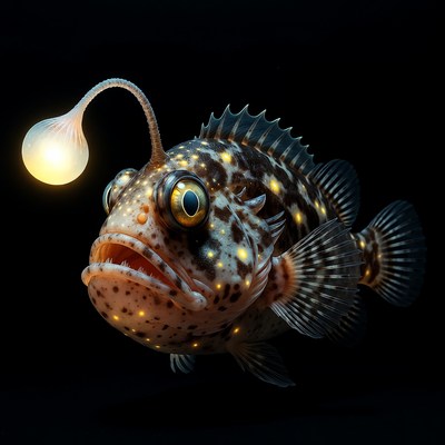 Anglerfish with glowing lure