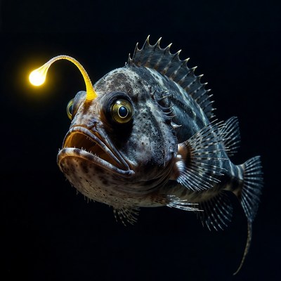 Anglerfish with glowing lure