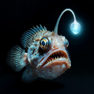 Anglerfish with glowing lure