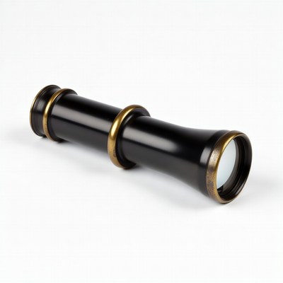 Black Brass Telescope Isolated