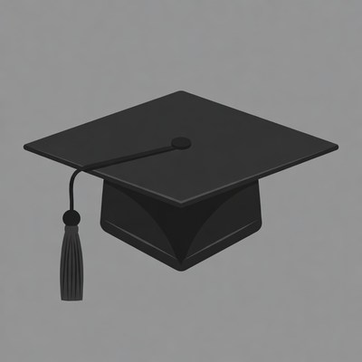 Black graduation cap illustration