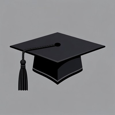 Black graduation cap illustration