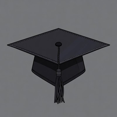 Black graduation cap illustration