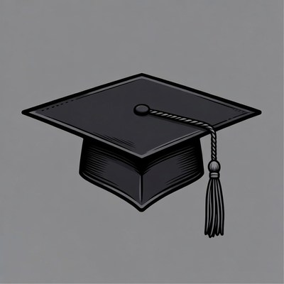 Black Graduation Cap Illustration