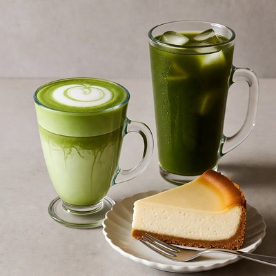 Matcha Latte, Iced Matcha, Cheesecake