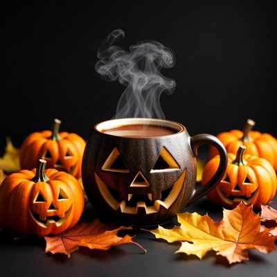 Jack-o'-lantern Mug with Hot Drink