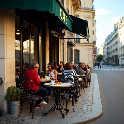 People at Outdoor Paris Cafe