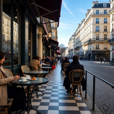 Paris Cafe Terrace Street Scene