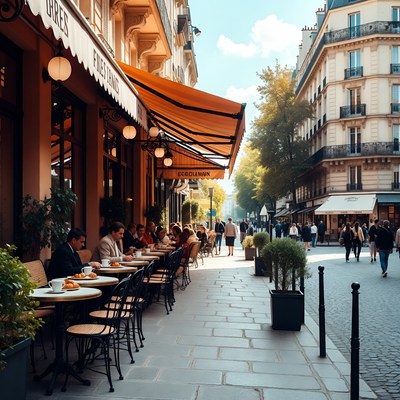 Paris Cafe Terrace Street Scene