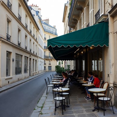 Paris Cafe Terrace Street Scene
