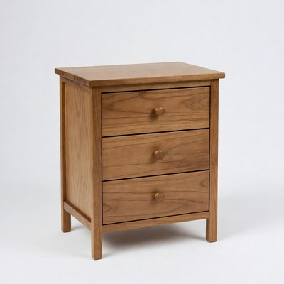 Wooden Three-Drawer Nightstand