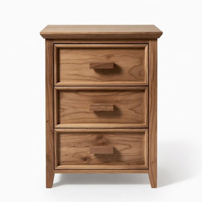 Wooden Three-Drawer Nightstand