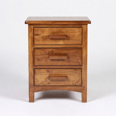 Wooden Three-Drawer Nightstand
