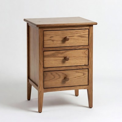 Wooden Three-Drawer Nightstand