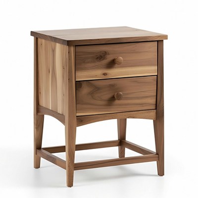 Wooden Two-Drawer Nightstand