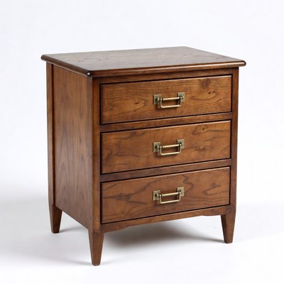 Wooden Three-Drawer Nightstand