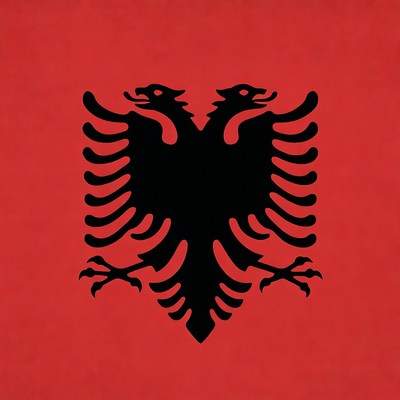 Albanian Flag Double-Headed Eagle