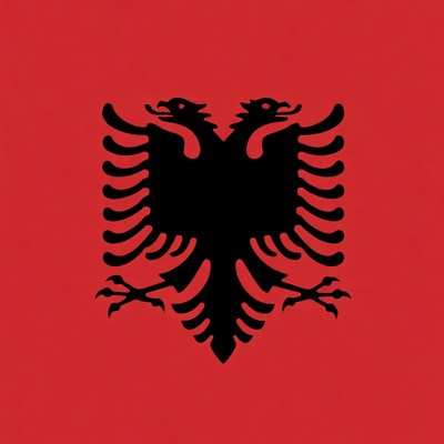 Albanian Flag Double-Headed Eagle