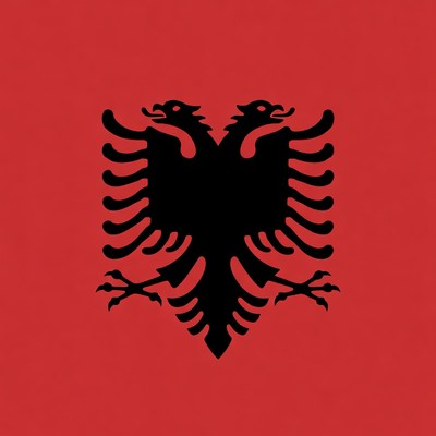 Albanian Flag Double-Headed Eagle