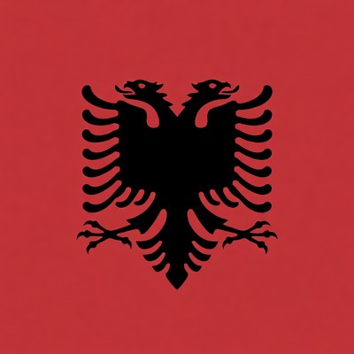Albanian Flag Double-Headed Eagle