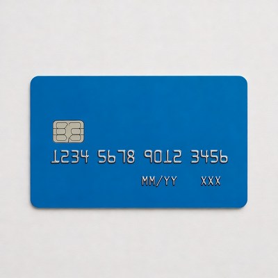 Blue credit card isolated