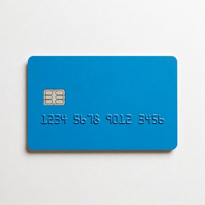 Blue credit card isolated