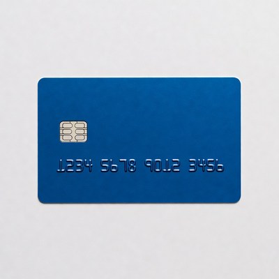Blue credit card isolated