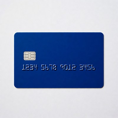 Blue credit card isolated