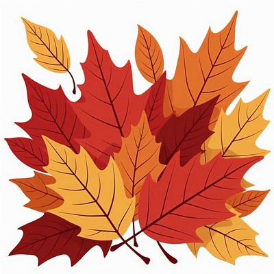 Colorful Autumn Maple Leaves Illustration