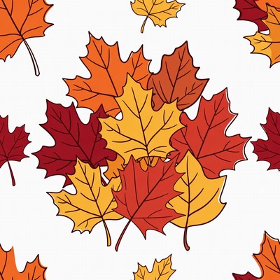 Fall Maple Leaves Seamless Pattern