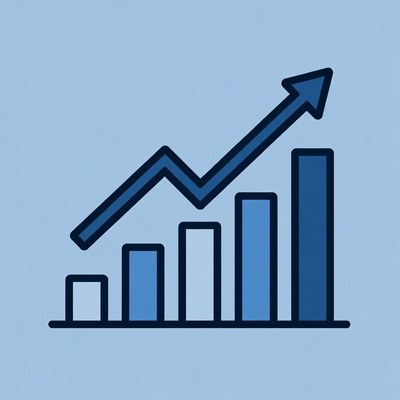 Blue Upward Trend Graph