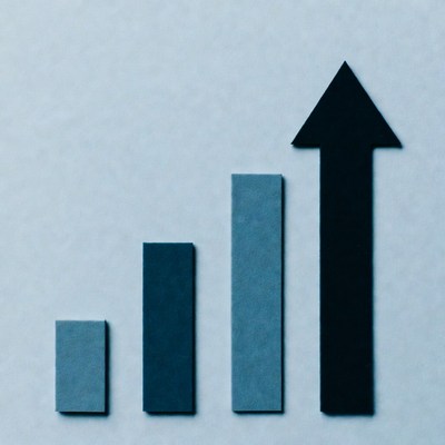 Rising Graph Bars with Arrow