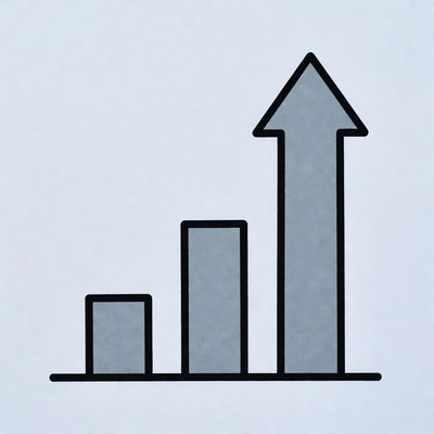Upward Gray Bar Graph