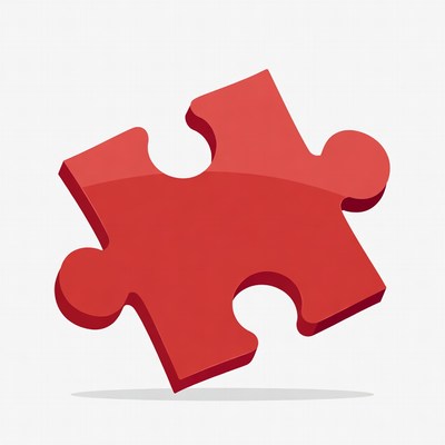 Red puzzle piece illustration