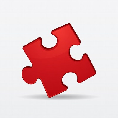 Red 3D Jigsaw Puzzle Piece