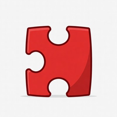 Red puzzle piece illustration