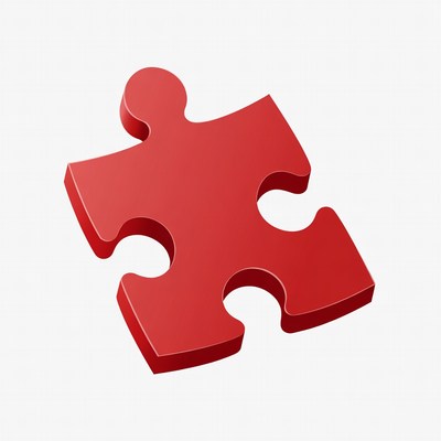 Red 3D puzzle piece