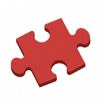 Red 3D puzzle piece