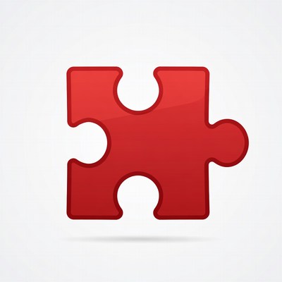 Red Jigsaw Puzzle Piece