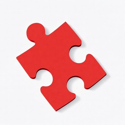 Red puzzle piece isolated