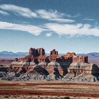Red Rock Formations in Desert Landscape